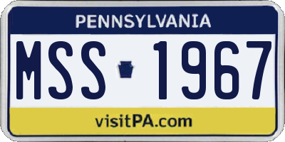 PA license plate MSS1967