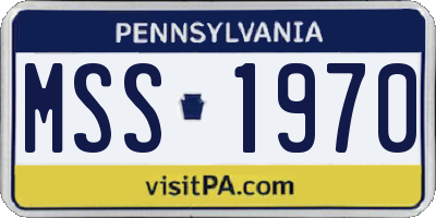 PA license plate MSS1970