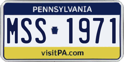 PA license plate MSS1971