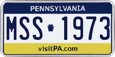 PA license plate MSS1973