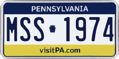 PA license plate MSS1974