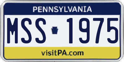 PA license plate MSS1975