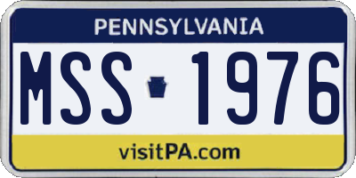 PA license plate MSS1976