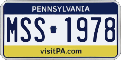 PA license plate MSS1978