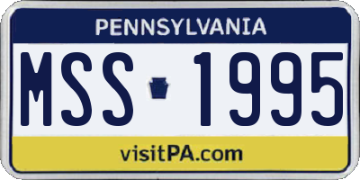 PA license plate MSS1995