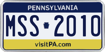 PA license plate MSS2010