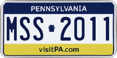 PA license plate MSS2011
