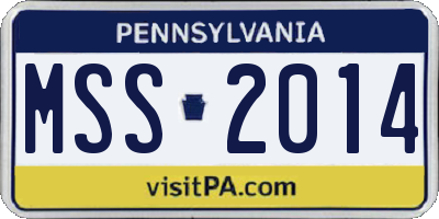 PA license plate MSS2014