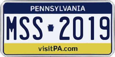 PA license plate MSS2019