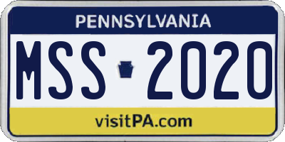 PA license plate MSS2020