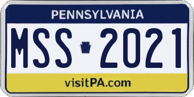 PA license plate MSS2021