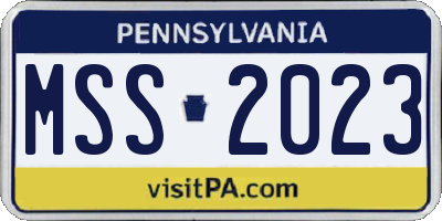 PA license plate MSS2023