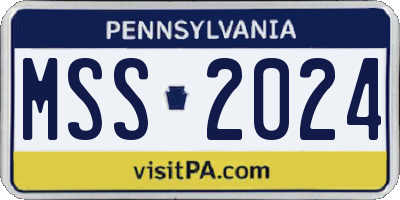 PA license plate MSS2024
