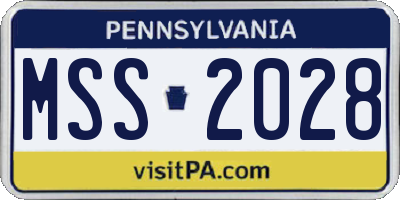 PA license plate MSS2028