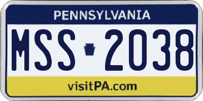 PA license plate MSS2038