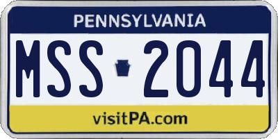 PA license plate MSS2044