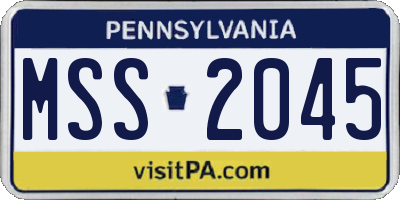 PA license plate MSS2045