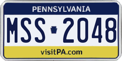 PA license plate MSS2048