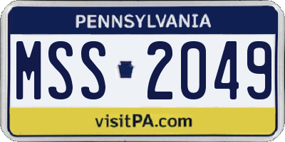 PA license plate MSS2049