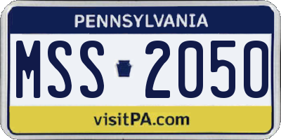 PA license plate MSS2050