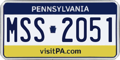 PA license plate MSS2051