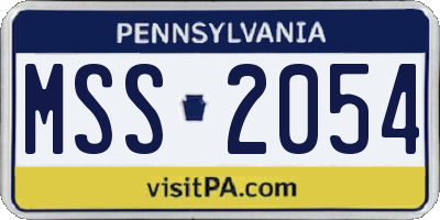 PA license plate MSS2054