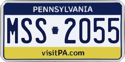 PA license plate MSS2055