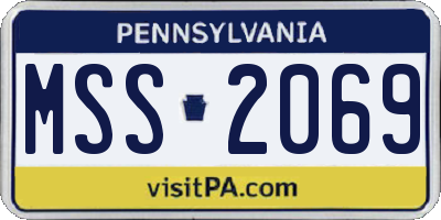 PA license plate MSS2069