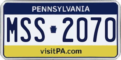 PA license plate MSS2070