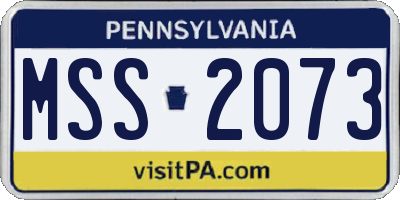 PA license plate MSS2073
