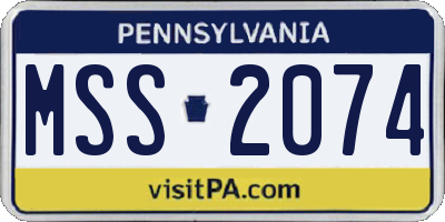 PA license plate MSS2074