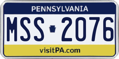 PA license plate MSS2076