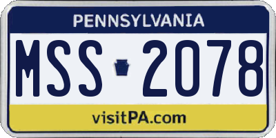 PA license plate MSS2078