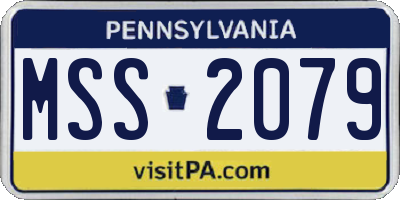 PA license plate MSS2079