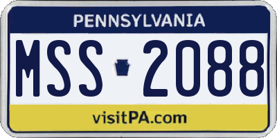 PA license plate MSS2088