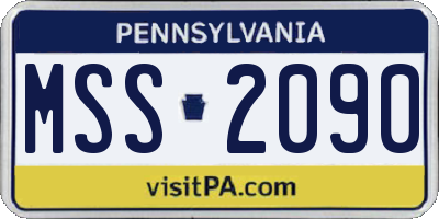 PA license plate MSS2090