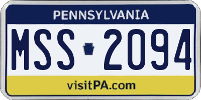 PA license plate MSS2094