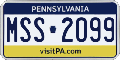 PA license plate MSS2099
