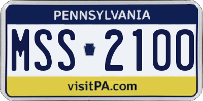 PA license plate MSS2100