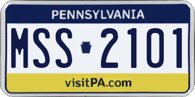 PA license plate MSS2101