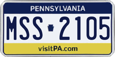 PA license plate MSS2105