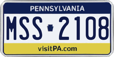 PA license plate MSS2108
