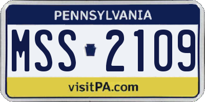 PA license plate MSS2109