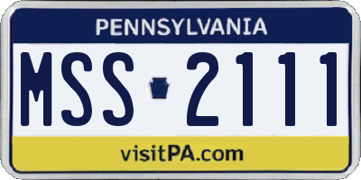PA license plate MSS2111
