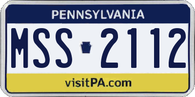 PA license plate MSS2112