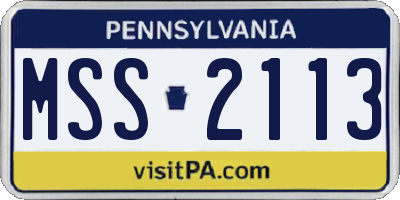 PA license plate MSS2113