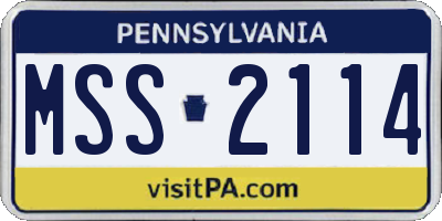 PA license plate MSS2114
