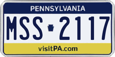 PA license plate MSS2117