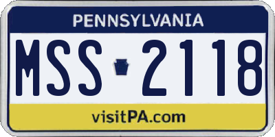 PA license plate MSS2118