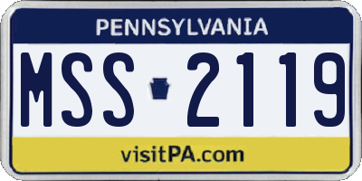 PA license plate MSS2119